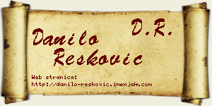 Danilo Resković vizit kartica